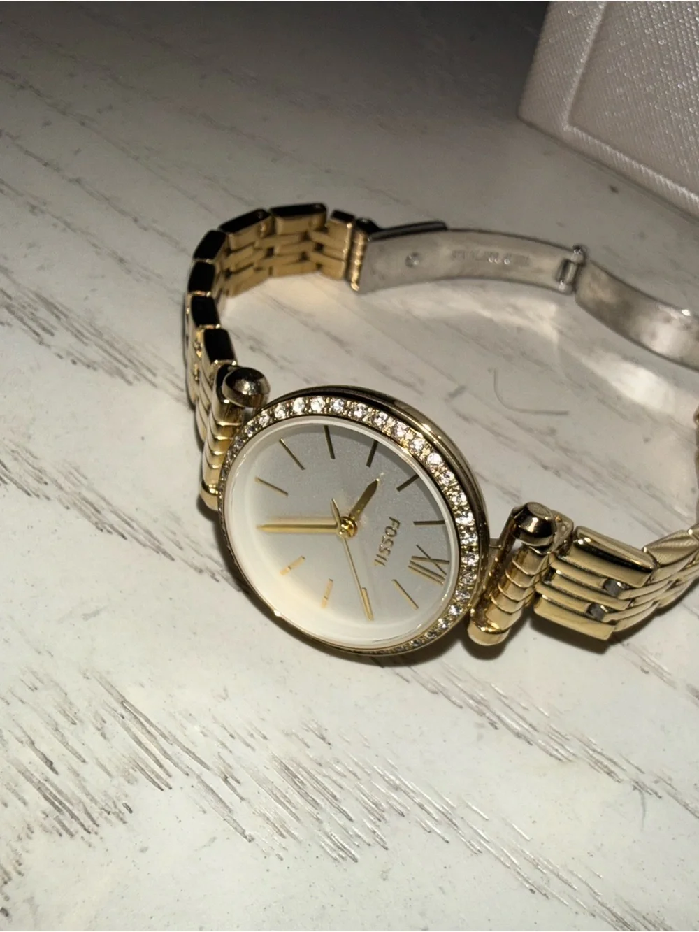 Gold Small Face Fossil Watch